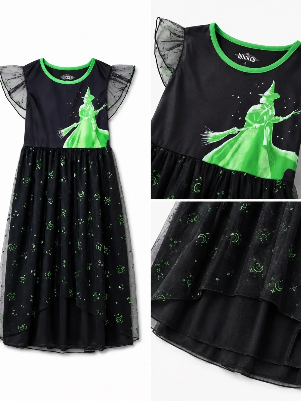 Wicked Witch Black & Green Girls' Nightgown